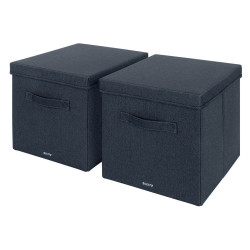 Leitz Fabric Large Storage Box with lid Pack of 2
