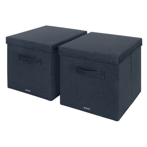 Leitz Fabric Large Storage Box with lid Pack of 2