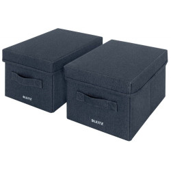 Leitz Fabric Small Storage Box with lid Pack of 2