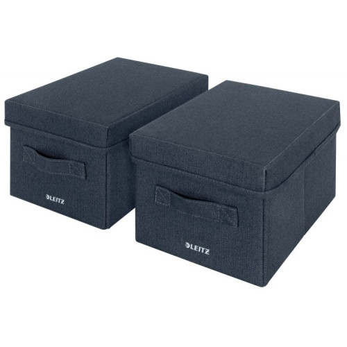 Leitz Fabric Small Storage Box with lid Pack of 2