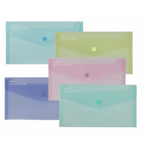 Snopake 15908 ReBorn Recycled DL Polyfile Pack of 5