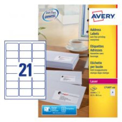Avery L7160-500 Address Labels 500 sheets - 21 Labels per Sheet