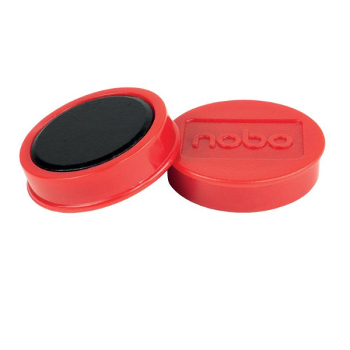 Nobo 1915314 Magnetic 38mm Red Whiteboard Magnets Pack of 10