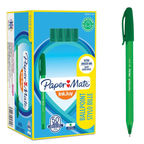 paper Mate S0957150 Inkjoy 100 Capped Medium Green Tuck x 50