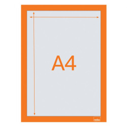 Nobo 1915695 Self-adhesive Magnetic Poster Frame A4 Orange