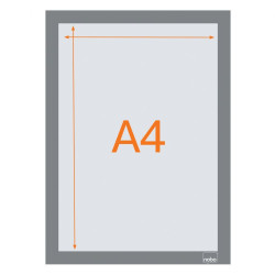 Nobo 1915696 Self-adhesive Magnetic Poster Frame A4 Silver