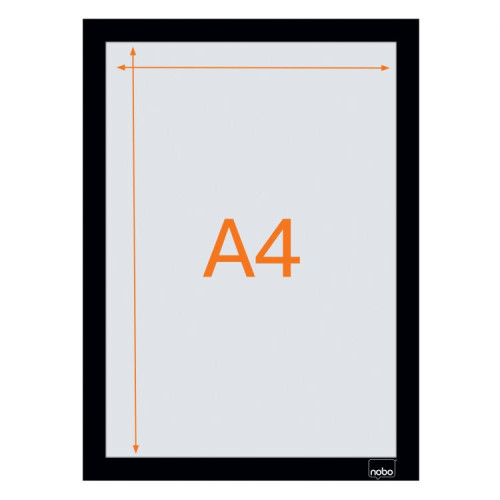 Nobo 1915697 Self-adhesive Magnetic Poster Frame A4 Black