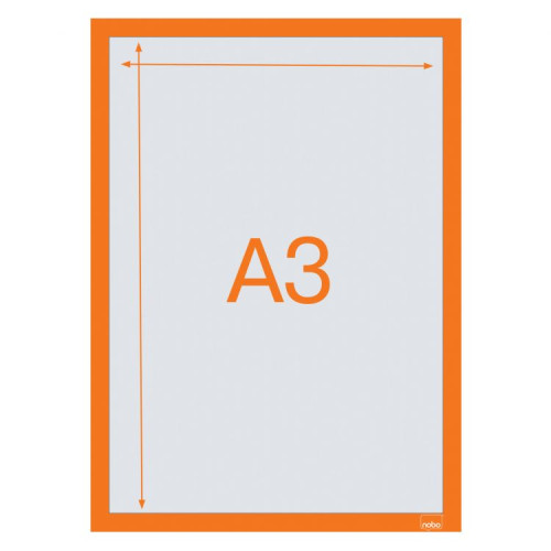 Nobo 1915698 Self-adhesive Magnetic Poster Frame A3 Orange