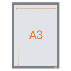 Nobo 1915699 Self-adhesive Magnetic Poster Frame A3 Silver