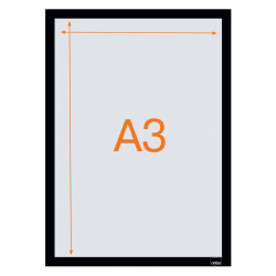 Nobo 1915700 Self-adhesive Magnetic Poster Frame A3 Black