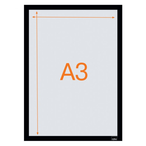 Nobo 1915700 Self-adhesive Magnetic Poster Frame A3 Black