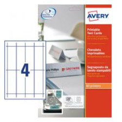 Avery L4794-10 120 x 45mm Tent Cards 10 Sheets - 4 Cards per Sheet