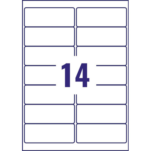 Avery MP7163-40 99.1 x 38.1mm Permanent Multipurpose Labels 40 Sheets - 14 Labels per sheet