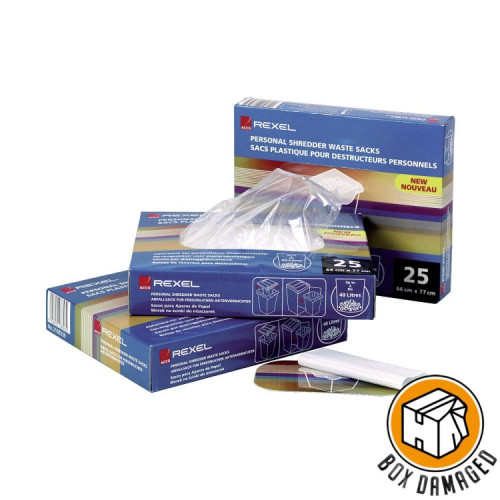 Rexel BOX DAMAGED - 40070 115 Litre Departmental Shredder Waste Sacks Pk of 100
