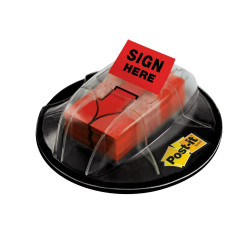 Post-it Pack of 200 Index Flags Sign Here in Desk Grip Disp 25x43mm Red
