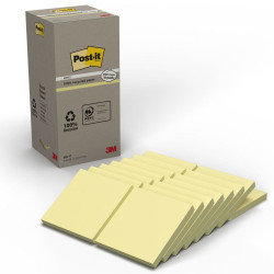 Post-it Pack of 16 Recycled Notes 76 mm x 76 mm Canary Yellow