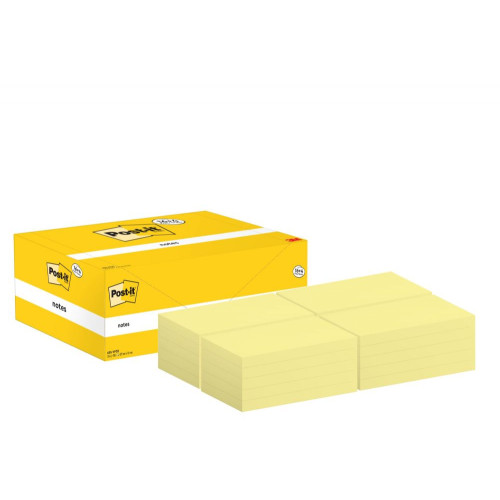 Post-it Pack of 20 Notes Value Pack 76x127mm 100 Sheets Canary Yellow