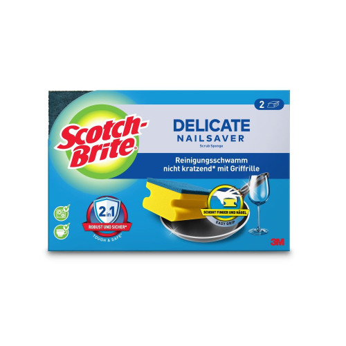 Scotch-Brite Pack of 2 Delicate Nail Saver Scrub Sponge