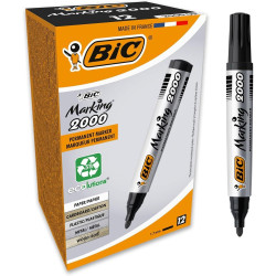 Bic Pack of 12 Ecolutions Marking2000 Permanent Marker Bullet Tip Blk