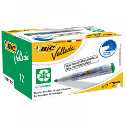Bic Pack of 12 Ecolutions Velleda1701 Whiteboard Marker Bullet Tip Green