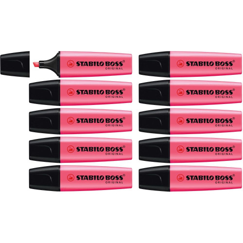 STABILO BOSS ORIGINAL HighlighterBox of 10 Pink