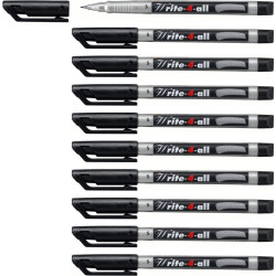 STABILO Write-4-all Permanent Marker Pen Superfine Pack of 10 Black