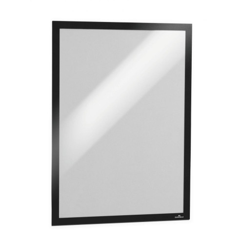 Durable DURAFRAME Self Adhesive Magnetic Signage Frame PK2 A3 Black