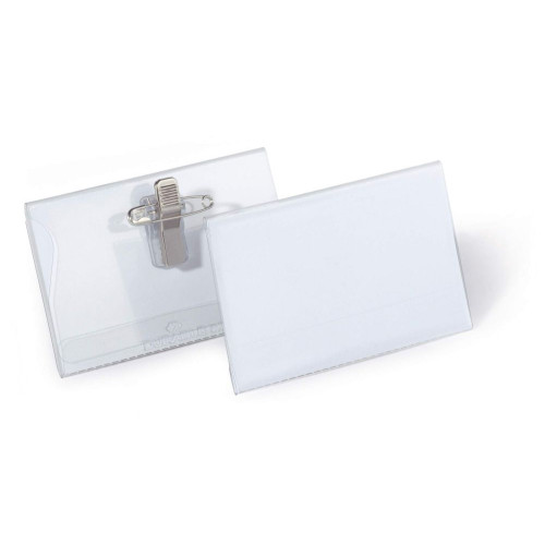 Durable COMBI CLIP and Pin Name Badge Holders and Inserts PK50 54x90mm