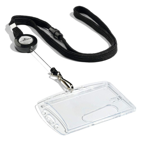 Durable Soft Breakaway Lanyard with Retractable Badge Reel PK10 Black