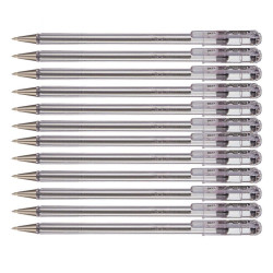 Pentel Superb 12 Pack Black Ballpoint Pen 0.7mm Tip 0.25mm Line