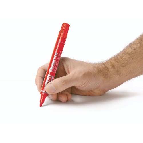 Pentel N50 12 Pack Red Permanent Marker Bullet Tip 2.2mm Line
