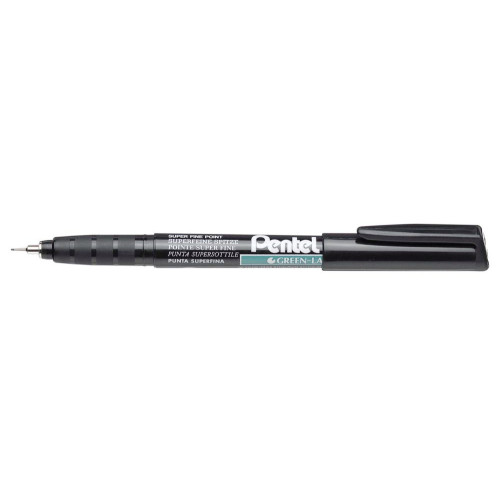 Pentel NMF50 12 Pack Black Permanent Marker Superfine Tip 0.3mm Line