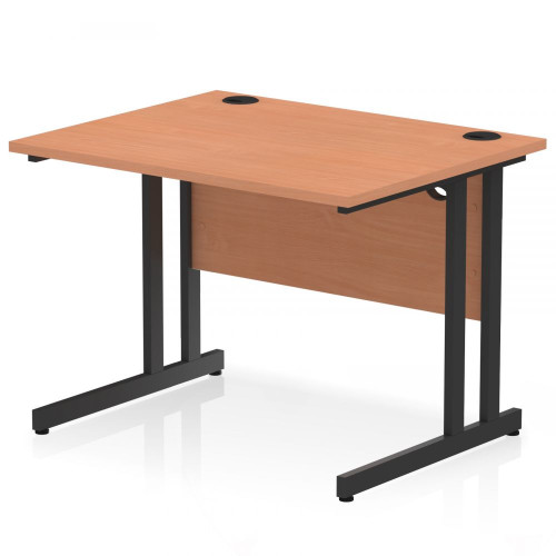 Dynamic Impulse 1000 x 800mm Straight Desk Beech Top Black Cantilever Leg