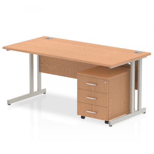 Dynamic Impulse 1200 x 800mm Straight Desk Beech Top with Mobile Pedestal