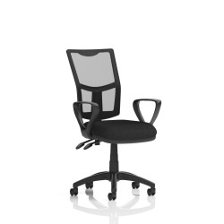 Dynamic Eclipse Plus II Lever Task Operator Chair Mesh Back W/Loop Arms Black
