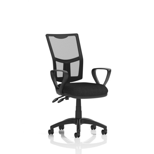 Dynamic Eclipse Plus II Lever Task Operator Chair Mesh Back W/Loop Arms Black
