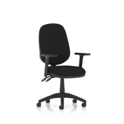 Dynamic Luna II Lever Task Operator Chair With Height Adjustable Arms Black