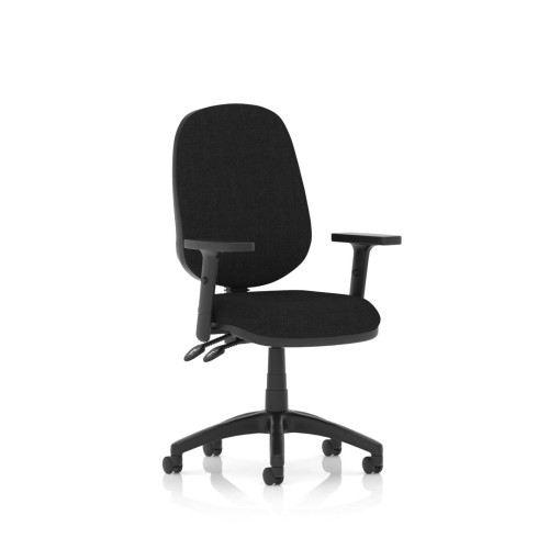 Dynamic Luna II Lever Task Operator Chair With Height Adjustable Arms Black