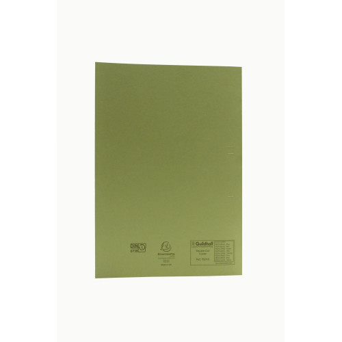 Exacompta Guildhall Square Cut Folder Foolscap Green Pack of 100