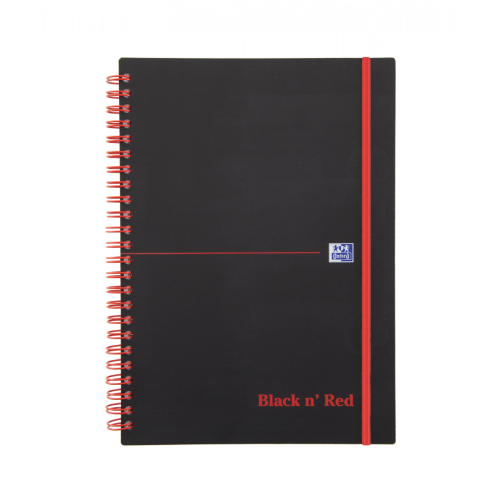 Black n` Red Wirebound Ruled Polypropylene Notebook A5 Pack of 5