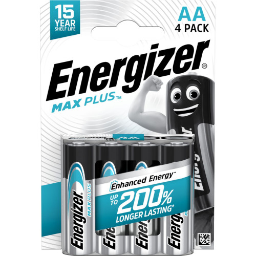 Energizer Max Plus Alkaline AA Battery Pack of 4