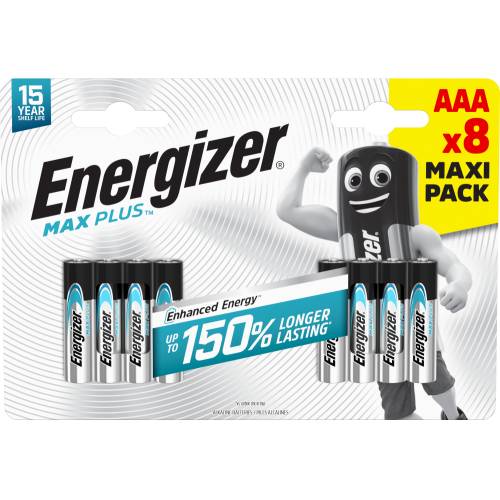 Energizer Max Plus Alkaline AAA Battery Pack of 8