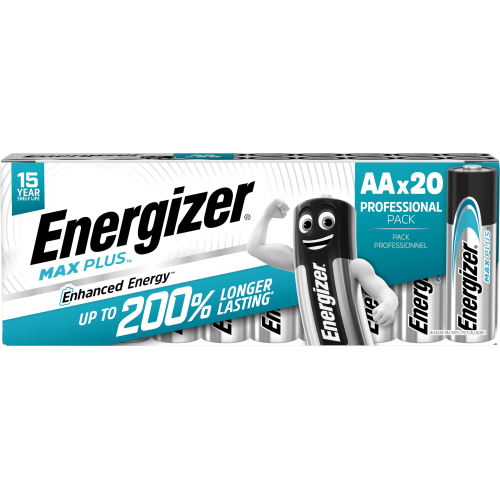 Energizer Max Plus Alkaline AA Battery Pack of 20