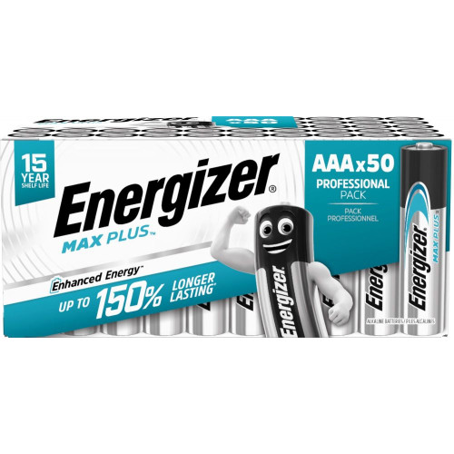 Energizer Max Plus Alkaline AAA Battery Pack of 50