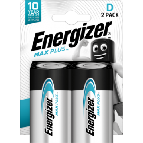 Energizer Max Plus Alkaline D Battery Pack of 2