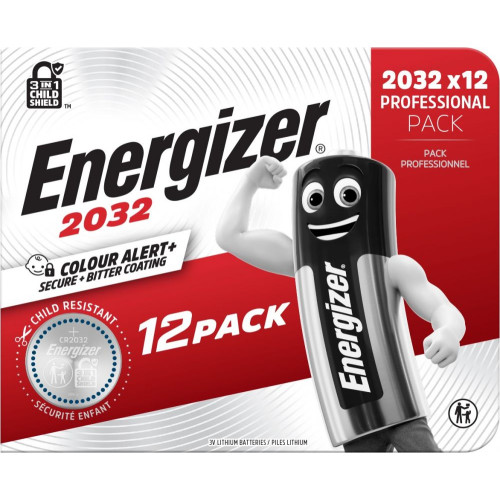 Energizer Lithium CR2032 Coin Cell Pack of 12