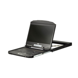 ATEN 1U Short Depth USB VGA Single Rail LCD