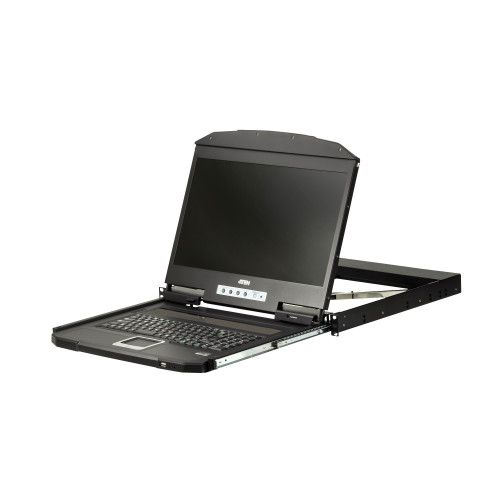 ATEN 1U Short Depth USB VGA Single Rail LCD