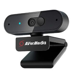 AVerMedia PW310P Webcam, Webcam Cover, 1080p/30fps Videochat and Recording, Plug and Play, Microphones, Stream, Autofocus, Works with Skype, Zoom, Team - Black (B08X15V8BK)