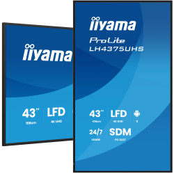 iiyama LH4375UHS-B2AG Signage Display Digital signage flat panel 108 cm (42.5") LCD Wi-Fi 500 cd/m² 4K Ultra HD Black Built-in processor Android 11 24/7